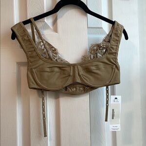 Lace Trimmed Tan Bralette